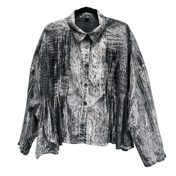 Dress To Kill Abstract Art-to-Wear Blouse | Lagenlook Avant-Garde USA Made - Picture 1 of 8